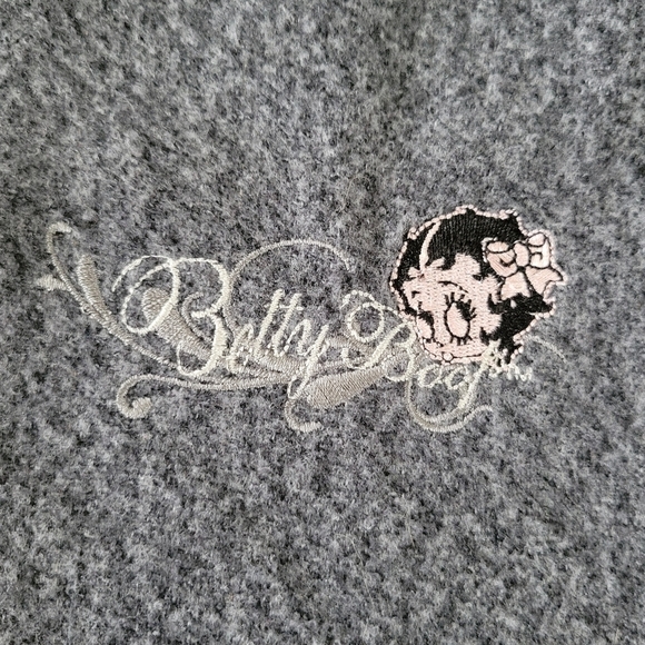 Betty Boop Gray Wool Blend Sleeveless Zip Front Jumper Dress Women's Size M - Picture 5 of 10